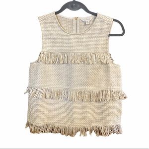 ANTHROPOLOGIE LOST APRIL Tweed Fringe Top
